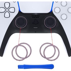 إكسسوارات بديلة بلون أحمر قرمزي لامع لوحدة تحكم PS5، حلقات مميزة مخصصة لوحدة تحكم PS5 - وحدة التحكم غير متضمنة