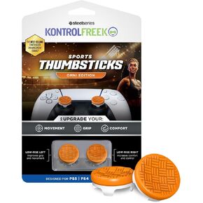 KontrolFreek Omni for PlayStation 5 (PS5) and PlayStation 4 (PS4) | Performance Thumbsticks | 2 Low-Rise Concave | Orange/White in Kuwait