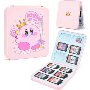 DLseego Cute Game Case for Switch Lite/Switch/Switch OLED, 12 Slots Game Cards Holder and 12 Micro SD Card Slots, Portable Game Card Storage Cartridge Box