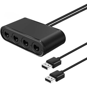 محول وحدة التحكم لجهاز جيم كيوب، محول مقبض GC 3 في 1، 4 منافذ مع وظيفة توربو والاهتزاز، محول وحدة تحكم الألعاب قابس USB وتشغيل للتبديل، لجهاز Wii U، الكمبيوتر الشخصي in Kuwait