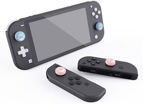 قبعات قبضة الإبهام اللطيفة من PlayVital Cat Paw اللطيفة، قبعات عصا التحكم باللون الأزرق السماوي والأحمر الفاتح لجهاز Nintendo Switch Lite، غطاء تناظري من السيليكون مقابض عصا التحكم لمفتاح OLED Joycon in Saudi Arabia