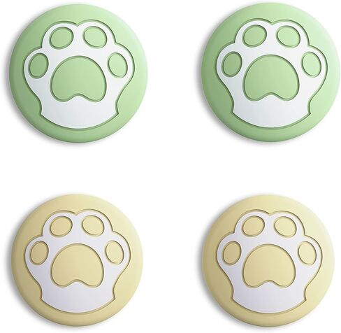 eXtremeRate PlayVital Cat Paw Cute Switch Thumb Grip Caps, Heaven Blue & Pale Red Joystick Caps for Nintendo Switch Lite, Silicone Analog Cover Thumbstick Grips for OLED Joycon in Kuwait
