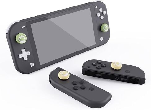 eXtremeRate PlayVital Cat Paw Cute Switch Thumb Grip Caps, Heaven Blue & Pale Red Joystick Caps for Nintendo Switch Lite, Silicone Analog Cover Thumbstick Grips for OLED Joycon in Kuwait