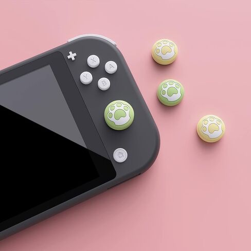 eXtremeRate PlayVital Cat Paw Cute Switch Thumb Grip Caps, Heaven Blue & Pale Red Joystick Caps for Nintendo Switch Lite, Silicone Analog Cover Thumbstick Grips for OLED Joycon in Kuwait