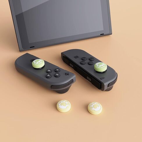 eXtremeRate PlayVital Cat Paw Cute Switch Thumb Grip Caps, Heaven Blue & Pale Red Joystick Caps for Nintendo Switch Lite, Silicone Analog Cover Thumbstick Grips for OLED Joycon in Kuwait