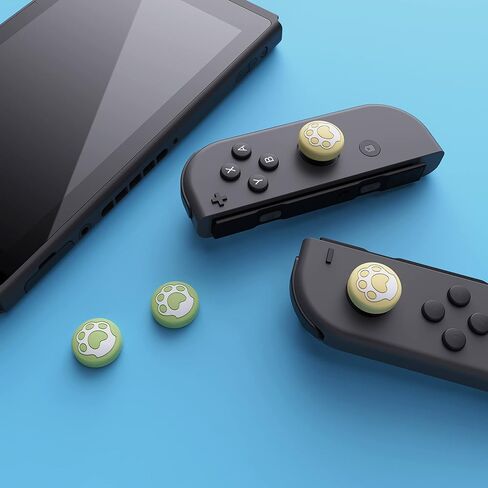 eXtremeRate PlayVital Cat Paw Cute Switch Thumb Grip Caps, Heaven Blue & Pale Red Joystick Caps for Nintendo Switch Lite, Silicone Analog Cover Thumbstick Grips for OLED Joycon in Kuwait