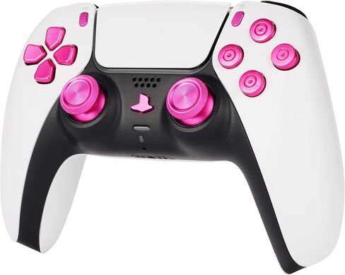 Avericht Metal ABXY buttons Dpad Thumbsticks for PS5 Controller, Metal Aluminum Bullet Buttons & Dpad & Analog stick Replacement Kit for PS5 Controller (Pink) in Saudi Arabia