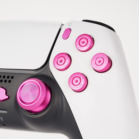 Avericht Metal ABXY buttons Dpad Thumbsticks for PS5 Controller, Metal Aluminum Bullet Buttons & Dpad & Analog stick Replacement Kit for PS5 Controller (Pink) in Saudi Arabia