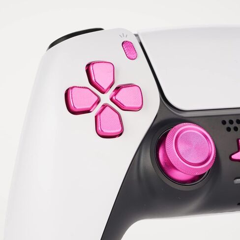 Avericht Metal ABXY buttons Dpad Thumbsticks for PS5 Controller, Metal Aluminum Bullet Buttons & Dpad & Analog stick Replacement Kit for PS5 Controller (Pink) in Saudi Arabia