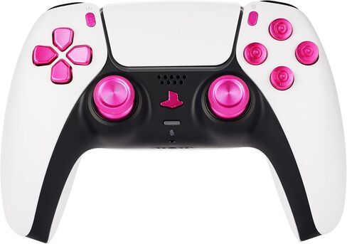 Avericht Metal ABXY buttons Dpad Thumbsticks for PS5 Controller, Metal Aluminum Bullet Buttons & Dpad & Analog stick Replacement Kit for PS5 Controller (Pink) in Saudi Arabia