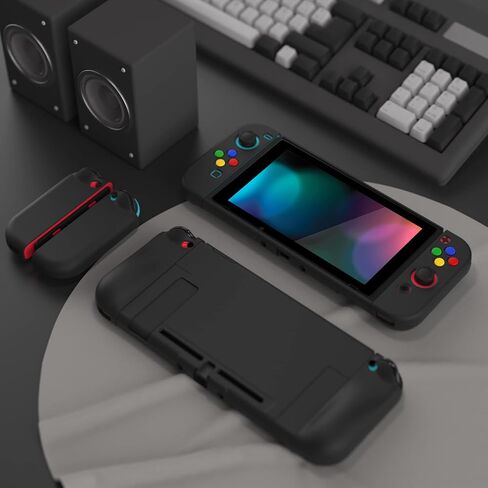 حافظة واقية قابلة للإرساء من PlayVital AlterGrips، غطاء مريح لمقبض Nintendo Switch، غطاء Joycon قابل للتبديل مع واقي شاشة وأغطية قبضة الإبهام وأغطية الأزرار - ماتشا جرين in Kuwait