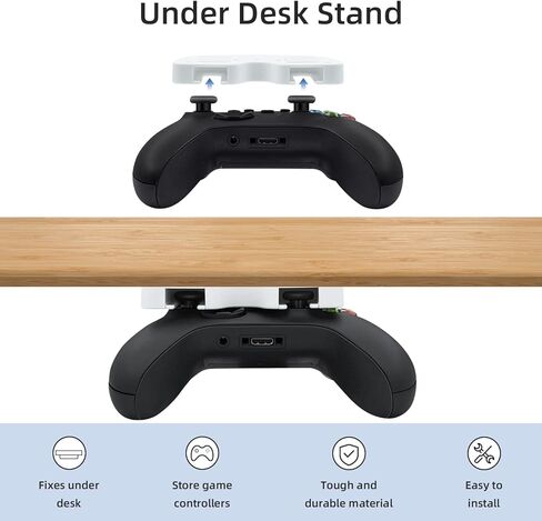 حامل Mcbazel تحت المكتب لأجهزة Xbox Series X/S وXbox One X/S وXbox Elite 1/2 وXbox One وXbox 360 وSwitch Pro Controller وحامل طاولة متوافق مع Xbox وSwitch Pro Controller - أسود in Kuwait