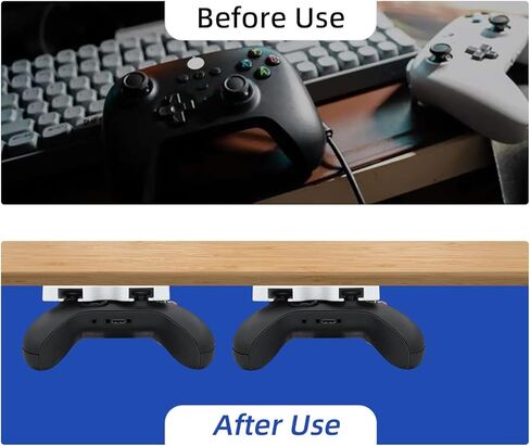 حامل Mcbazel تحت المكتب لأجهزة Xbox Series X/S وXbox One X/S وXbox Elite 1/2 وXbox One وXbox 360 وSwitch Pro Controller وحامل طاولة متوافق مع Xbox وSwitch Pro Controller - أسود in Kuwait