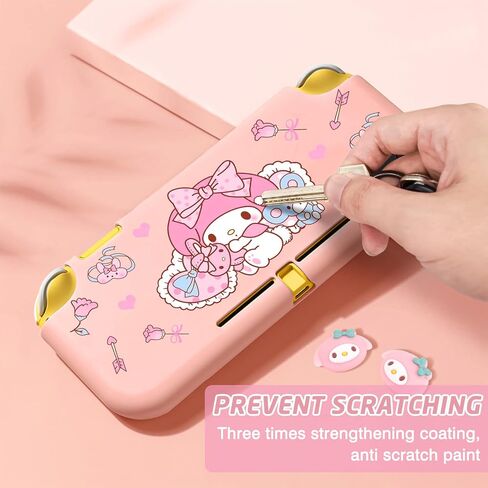 DLseego Little Naughty Rabbit Switch Lite حافظة واقية لطيفة من مادة TPU بغطاء ناعم ممتص للصدمات ومضاد للخدش مع قطعتين من مقابض الإبهام الجميلة على شكل أرنب الشيطان لإصدار Switch 2019 - أرجواني in Kuwait