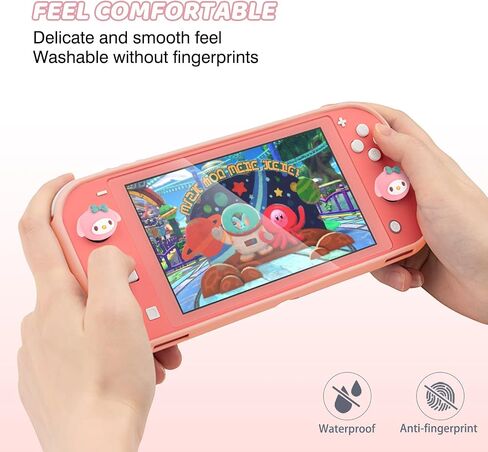DLseego Little Naughty Rabbit Switch Lite حافظة واقية لطيفة من مادة TPU بغطاء ناعم ممتص للصدمات ومضاد للخدش مع قطعتين من مقابض الإبهام الجميلة على شكل أرنب الشيطان لإصدار Switch 2019 - أرجواني in Kuwait