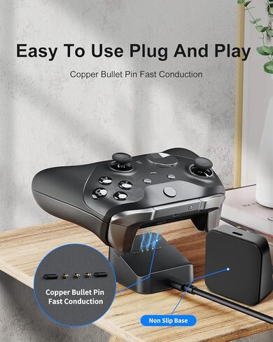 مجموعة شحن OLCLSS لوحدة تحكم Xbox Elite، قطع غيار الأقفال المغناطيسية، مجموعات ملحقات Xbox لأجهزة Xbox One Elite، Elite Series 1، Elite Series 2، وElite 2 Core Controller، مع محطة شحن، 4 مجاذيف، 4 عصا إبهام، زر متقاطع، وحمل C in Kuwait