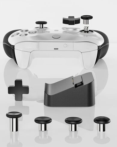 مجموعة شحن OLCLSS لوحدة تحكم Xbox Elite، قطع غيار الأقفال المغناطيسية، مجموعات ملحقات Xbox لأجهزة Xbox One Elite، Elite Series 1، Elite Series 2، وElite 2 Core Controller، مع محطة شحن، 4 مجاذيف، 4 عصا إبهام، زر متقاطع، وحمل C in Kuwait
