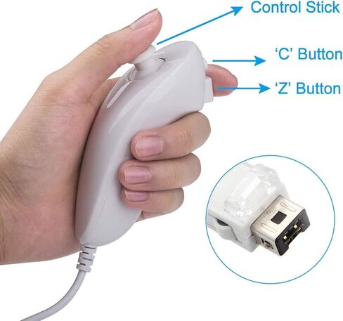 وحدة تحكم عن بعد ANTCOOL Wii ووحدة تحكم Nunchuck متوافقة مع وحدة تحكم Wii&Wii U (أبيض) in Kuwait