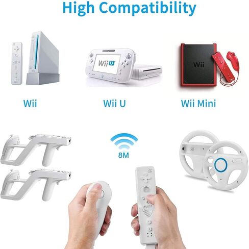 وحدة تحكم عن بعد ANTCOOL Wii ووحدة تحكم Nunchuck متوافقة مع وحدة تحكم Wii&Wii U (أبيض) in Kuwait