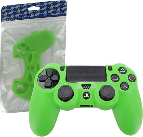 جراب واقٍ من الصدمات مطاطي ناعم من السيليكون لهاتف سوني بلاي ستيشن 4 من ZedLabz Pro مع مقبض مضلع [بلاي ستيشن 4] (أخضر) in Kuwait