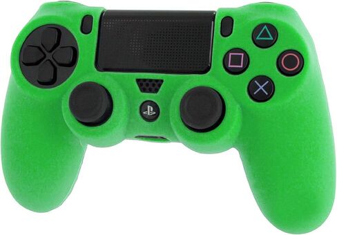 جراب واقٍ من الصدمات مطاطي ناعم من السيليكون لهاتف سوني بلاي ستيشن 4 من ZedLabz Pro مع مقبض مضلع [بلاي ستيشن 4] (أخضر) in Kuwait