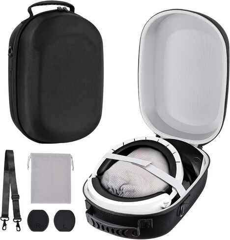 DDgro Hard Carrying Case for PlayStation VR2 Gaming Headset & Touch Controllers, PS VR2 Accessories Storage Bag with Lens Cover, Mesh Pocket and Shoulder Strap (Classic Black) in Kuwait