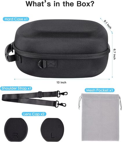 DDgro Hard Carrying Case for PlayStation VR2 Gaming Headset & Touch Controllers, PS VR2 Accessories Storage Bag with Lens Cover, Mesh Pocket and Shoulder Strap (Classic Black) in Kuwait