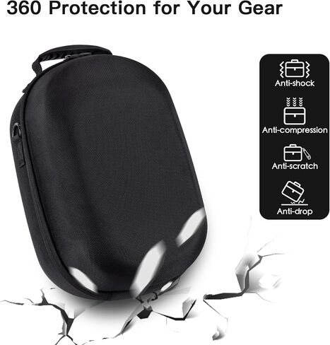 DDgro Hard Carrying Case for PlayStation VR2 Gaming Headset & Touch Controllers, PS VR2 Accessories Storage Bag with Lens Cover, Mesh Pocket and Shoulder Strap (Classic Black) in Kuwait