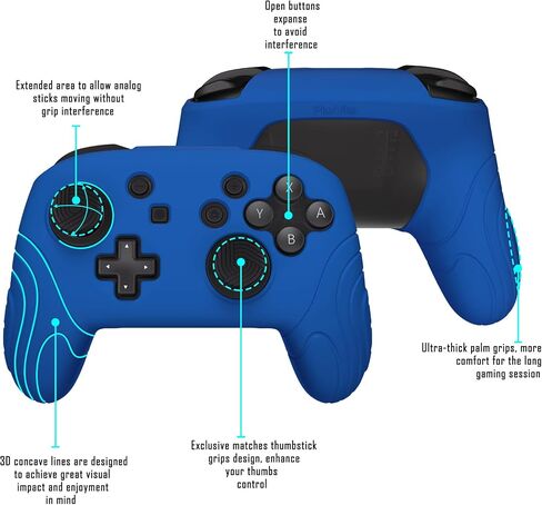 PlayVital Samurai Edition Ergonomic Silicone Skin Protective Case for Nintendo Switch Pro Controller, Soft Anti-Slip Switch Pro Controller Grip Protector with Thumb Grips - Cherry Blossoms Pink in Kuwait