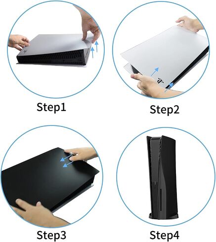 IQIKU PS5 Plates for Disc Edition, PS5 Cover, Hard Shock Resistant PS5 Shell (Black) in Saudi Arabia