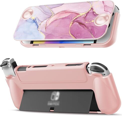 Fintie Flip Case for Nintendo Switch OLED Model - [Screen Safe] Slim Protective Soft TPU Shell with Magnetically Detachable Front Cover & Ergonomic Grip for Switch OLED Model 2021 (Dont Touch) in Kuwait