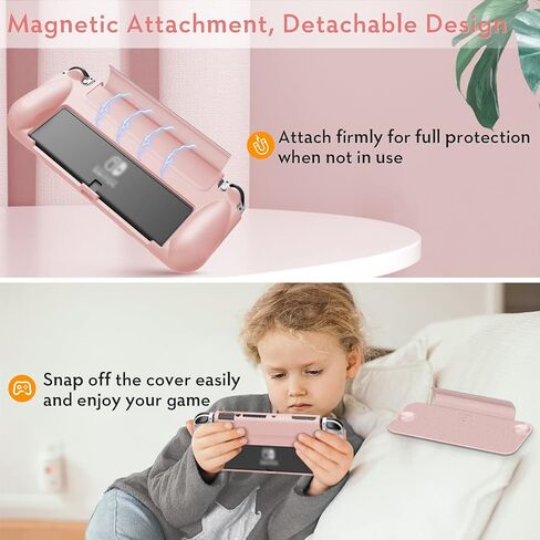 Fintie Flip Case for Nintendo Switch OLED Model - [Screen Safe] Slim Protective Soft TPU Shell with Magnetically Detachable Front Cover & Ergonomic Grip for Switch OLED Model 2021 (Dont Touch) in Kuwait