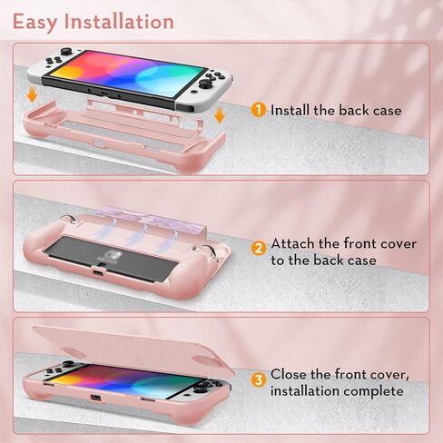 Fintie Flip Case for Nintendo Switch OLED Model - [Screen Safe] Slim Protective Soft TPU Shell with Magnetically Detachable Front Cover & Ergonomic Grip for Switch OLED Model 2021 (Dont Touch) in Kuwait