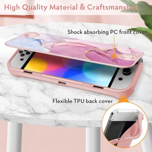 Fintie Flip Case for Nintendo Switch OLED Model - [Screen Safe] Slim Protective Soft TPU Shell with Magnetically Detachable Front Cover & Ergonomic Grip for Switch OLED Model 2021 (Dont Touch) in Kuwait