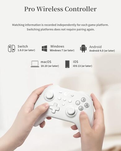Tinbinx (No Stick Drift) KingKong2 Pro Wireless Controller for Switch, Compatible with Switch/Switch Lite/Switch OLED/PC/Android/Mac/IOS, Motion Control/NFC (white) in Saudi Arabia