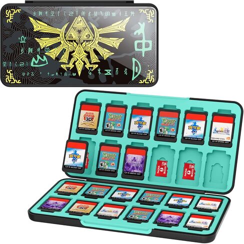 THELIFELICIOUS Switch Game Card Case for Nintendo Switch/Switch OLED/Switch Lite, Gradient Color Lining Games Card Holder with 24 Game Card Slots and 24 Micro SD Memory Card Slots. in Kuwait
