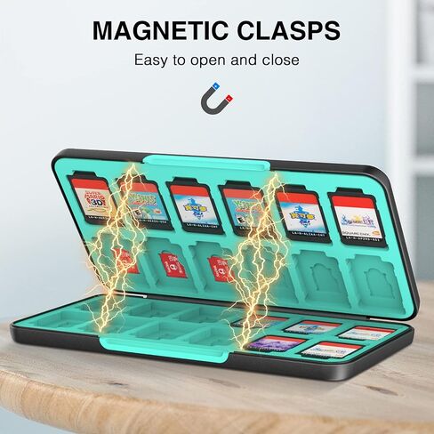 THELIFELICIOUS Switch Game Card Case for Nintendo Switch/Switch OLED/Switch Lite, Gradient Color Lining Games Card Holder with 24 Game Card Slots and 24 Micro SD Memory Card Slots. in Kuwait
