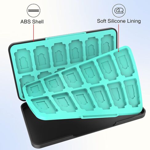 THELIFELICIOUS Switch Game Card Case for Nintendo Switch/Switch OLED/Switch Lite, Gradient Color Lining Games Card Holder with 24 Game Card Slots and 24 Micro SD Memory Card Slots. in Kuwait