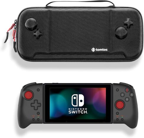 tomtoc Carrying Case for Hori Nintendo Switch Split Pad Pro Controller, Hard Shell Protective Travel Bag with 30 Game Cartridges, Switch Binbok Joy Pad Controllers case, Shockproof, Lightweight in Saudi Arabia