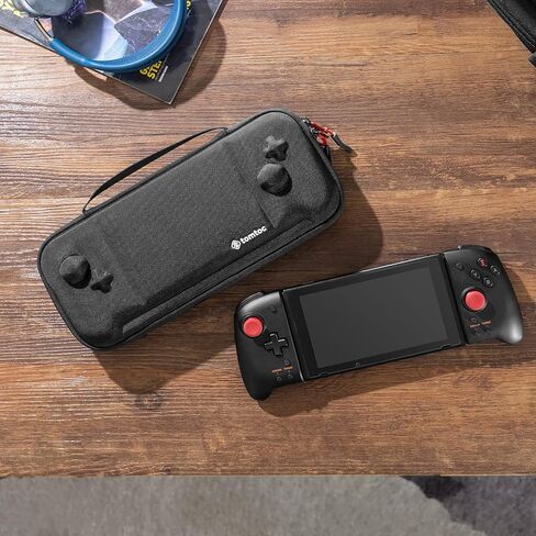 tomtoc Carrying Case for Hori Nintendo Switch Split Pad Pro Controller, Hard Shell Protective Travel Bag with 30 Game Cartridges, Switch Binbok Joy Pad Controllers case, Shockproof, Lightweight in Saudi Arabia
