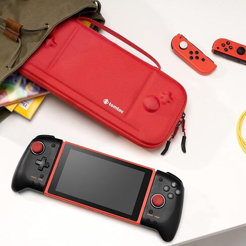 tomtoc Carrying Case for Hori Nintendo Switch Split Pad Pro Controller, Hard Shell Protective Travel Bag with 30 Game Cartridges, Switch Binbok Joy Pad Controllers case, Shockproof, Lightweight in Saudi Arabia