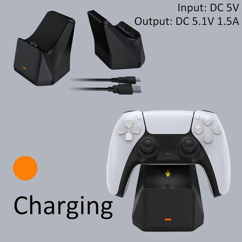 VBESTLIFE for PS5 Controller Charger, for PS5 Charger USB C Charging Dock Station with LED Light Indicator, Charging Dock, Charging Station for PS5 Controller in Saudi Arabia
