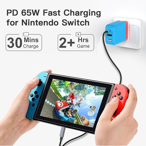 TreasLin Switch Dock Charger 65W TV Dock Adapter for Switch OLED Portable Dock for Switch TV Dock 4K 60Hz USB C 3.1 Power Supply Dock for Swtich, Compatible with Steam Deck ROG Ally, Blue in Kuwait