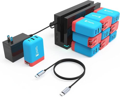 TreasLin Switch Dock Charger 65W TV Dock Adapter for Switch OLED Portable Dock for Switch TV Dock 4K 60Hz USB C 3.1 Power Supply Dock for Swtich, Compatible with Steam Deck ROG Ally, Blue in Kuwait