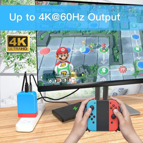 TreasLin Switch Dock Charger 65W TV Dock Adapter for Switch OLED Portable Dock for Switch TV Dock 4K 60Hz USB C 3.1 Power Supply Dock for Swtich, Compatible with Steam Deck ROG Ally, Blue in Kuwait