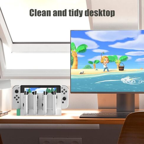HEATFUN 4-Port Charge Dock for Nintendo Switch 2 Joy-Con 2, 6-Card Storage in Kuwait