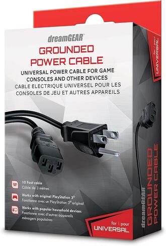 dreamGEAR - universal power cable power cable for game consoles & other devices – 10ft grounded cable in Saudi Arabia