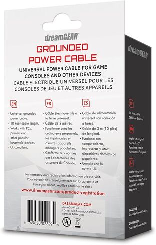 dreamGEAR - universal power cable power cable for game consoles & other devices – 10ft grounded cable in Saudi Arabia