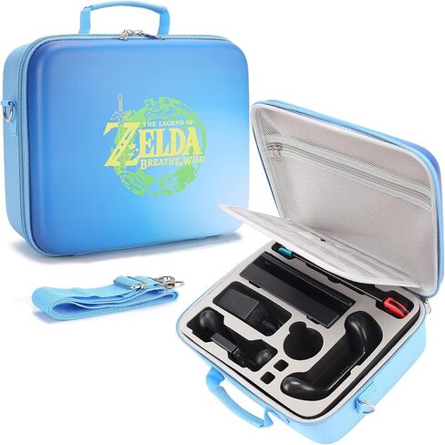 Nintendo Switch Deluxe Carrying Case-Turquoise Storage Bag with Handle and Shoulder Strap Fits Complete Switch System Console+Switch Dock+ Pro Controller +Joy-Con grip+ Poke Ball Plus & Accessories. in Saudi Arabia