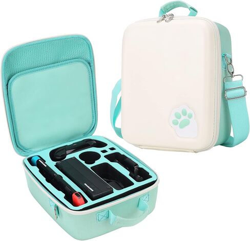 Nintendo Switch Deluxe Carrying Case-Turquoise Storage Bag with Handle and Shoulder Strap Fits Complete Switch System Console+Switch Dock+ Pro Controller +Joy-Con grip+ Poke Ball Plus & Accessories. in Saudi Arabia